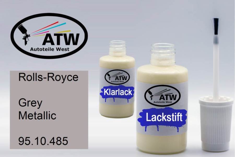 Rolls-Royce, Grey Metallic, 95.10.485: 20ml Lackstift + 20ml Klarlack - Set, von ATW Autoteile West.